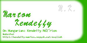 marton kendeffy business card